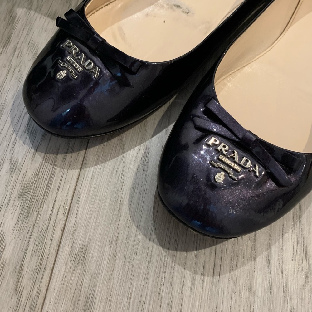 PRADA leather ballet flats
